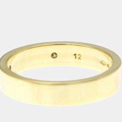 Pre Owned Gucci Icon Print Diamond Yellow Gold 18K Fashion Diamond Band Ring Gold