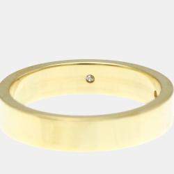 Pre Owned Gucci Icon Print Diamond Yellow Gold 18K Fashion Diamond Band Ring Gold
