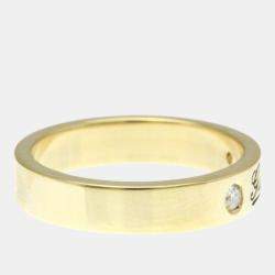 Pre Owned Gucci Icon Print Diamond Yellow Gold 18K Fashion Diamond Band Ring Gold