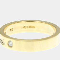 Pre Owned Gucci Icon Print Diamond Yellow Gold 18K Fashion Diamond Band Ring Gold