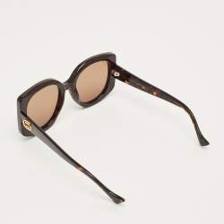 Pre Owned Gucci Brown Gradient GG1257S Interlocking G Oversized Sunglasses