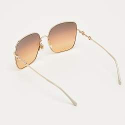 Pre Owned Gucci Brown Gradient GG0879S Horsebit Oversized Sunglasses