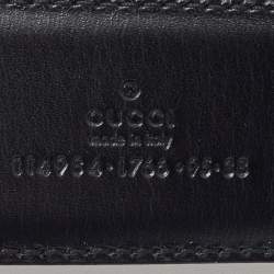 Pre Owned Gucci Black Guccissima Leather Interlocking G Buckle Belt 95CM