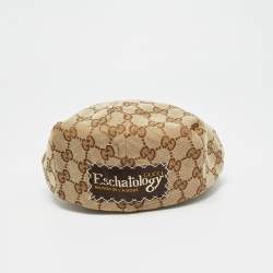 Pre Owned Gucci Beige GG Cotton Canvas Flat Cap M