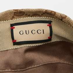 Pre Owned Gucci Beige GG Cotton Canvas Flat Cap M