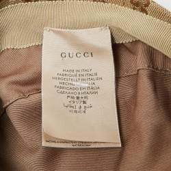 Pre Owned Gucci Beige GG Cotton Canvas Flat Cap M