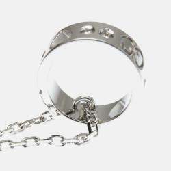 Pre Owned Gucci Icon Amor Diamond White Gold 18K Diamond Pendant Necklace Silver