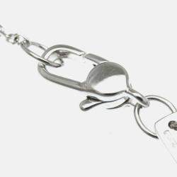 Pre Owned Gucci Icon Amor Diamond White Gold 18K Diamond Pendant Necklace Silver