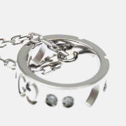 Pre Owned Gucci Icon Amor Diamond White Gold 18K Diamond Pendant Necklace Silver