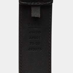 Pre Owned Gucci Black Leather GG Marmont Buckle Belt 75 CM