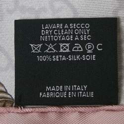 Pre Owned Gucci Pink GG Rope Print Silk Scarf