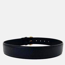 Pre Owned Gucci Black Leather Belt