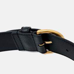 Pre Owned Gucci Black Leather Belt