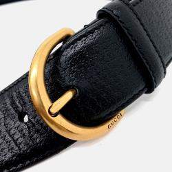 Pre Owned Gucci Black Leather Belt
