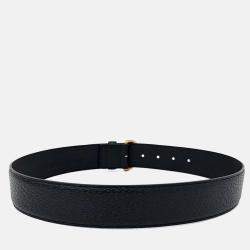 Pre Owned Gucci Black Leather Belt