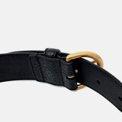 Pre Owned Gucci Black Leather Belt