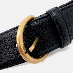 Pre Owned Gucci Black Leather Belt