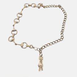 Pre Owned Gucci Gold Tone Horsebit Chain Belt