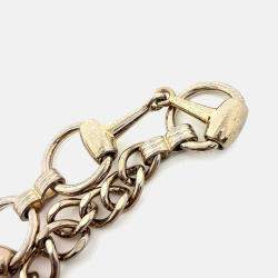 Pre Owned Gucci Gold Tone Horsebit Chain Belt