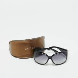 Pre Owned Gucci Black Gradient GG3027/S Crest Oversized Sunglasses