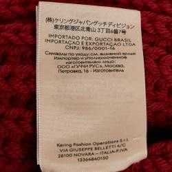 مملوكة مسبقًا Gucci Red Rib Knit Fringed Muffler 