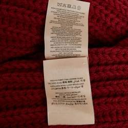 مملوكة مسبقًا Gucci Red Rib Knit Fringed Muffler 