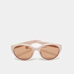 مملوكة مسبقًا نظارة شمسية غوتشي دائرية أيقونية موسمية GG0814SK وردية فاتحة/بنية إطار