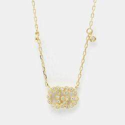 مملوكة مسبقًا قلادة غوتشي جي جي لوجو ألماس ذهب أصفر عيار 18 مرصعة بالألماس