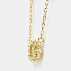 مملوكة مسبقًا قلادة غوتشي جي جي لوجو ألماس ذهب أصفر عيار 18 مرصعة بالألماس