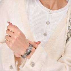 مملوكة مسبقًا Gucci Stainless Steel 'Le MarchÃ© Des Merveilles' Secret Bracelet Watch