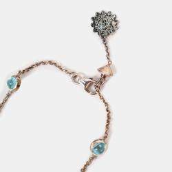 مملوكة مسبقًا Gucci 925 Sterling Silver Double G Flower Chain Bracelet