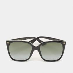 Pre Owned Gucci Black Gradient GG0022S Oversized Sunglasses