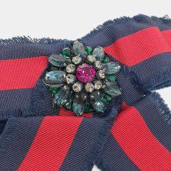 مملوكة مسبقًا بروش غوتشي شريط حرير مطرز