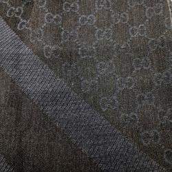 مملوكة مسبقًا وشاح غوتشي صوف حرير أزرق