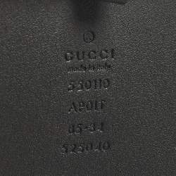 مملوكة مسبقًا Gucci Pearl Embellished Double G Wide Belt Black Leather