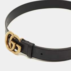 مملوكة مسبقًا Gucci GG Marmont Belt 85 Black Leather