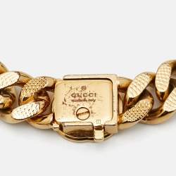 Pre Owned Gucci  GG Gold Tone Chain Bracelet L