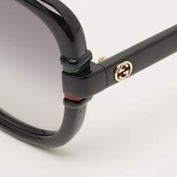 Pre Owned Gucci Black Gradient GG1068SA Oversized Sunglasses