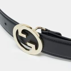 مملوكة مسبقًا Gucci Blondie 75CM Belt Black Leather