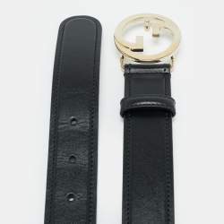 مملوكة مسبقًا Gucci Blondie 75CM Belt Black Leather