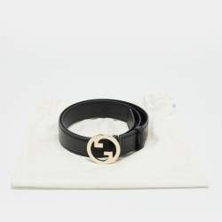 مملوكة مسبقًا Gucci Blondie 75CM Belt Black Leather