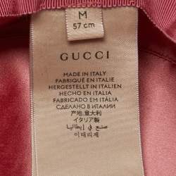 Pre Owned قبعة غوتشي ذهبية لامعة عريضة الحواف مقاس متوسط