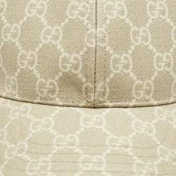 Pre Owned Gucci Beige GG Coated Canvas and Mesh Baseball Cap M
