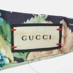 Pre Owned رباط رأس غوتشي حرير بطبعة بلومز متعددة الألوان