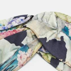 Pre Owned رباط رأس غوتشي حرير بطبعة بلومز متعددة الألوان