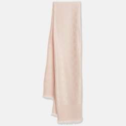 مملوكة مسبقًا Gucci Light Pink GG Cotton Silk Jacquard Shawl