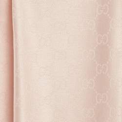 مملوكة مسبقًا Gucci Light Pink GG Cotton Silk Jacquard Shawl