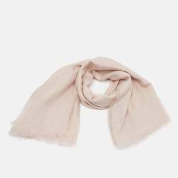 مملوكة مسبقًا Gucci Light Pink GG Cotton Silk Jacquard Shawl