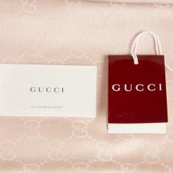 مملوكة مسبقًا Gucci Light Pink GG Cotton Silk Jacquard Shawl