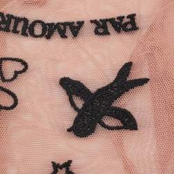 Pre Owned قفازات غوتشي عارية بار أمور تول شفافة مقاس متوسط - ميديم